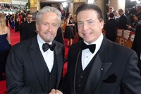 Frank Mottek with actor Michael Douglas at 2014 Golden Globe Awards
